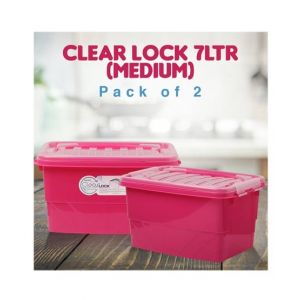 Appollo Medium Clear Lock Container - Pack of 2
