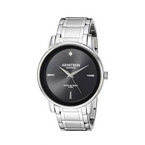 Armitron Diamond Accented Bracelet Men's Watch Silver (20/5263BKSV)