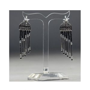Artistic Jewels Earings For Women Silver/Black (T-99)