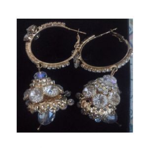 AZ Makers Diamond Style Earrings For Women Golden
