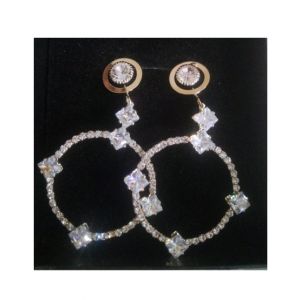 AZ Makers Diamond Style Earrings For Women Silver