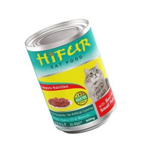 Hifur Beef & Peas Canned Adult Cat Food 400g