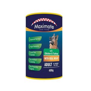 Maximate Chicken & Turkey Canned Adult Dog Food 400g