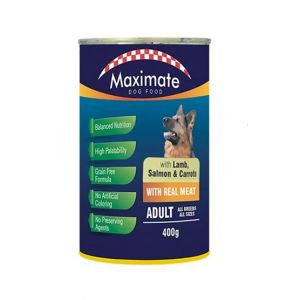 Maximate Lamb Salmon & Carrots Canned Adult Dog Food 400g
