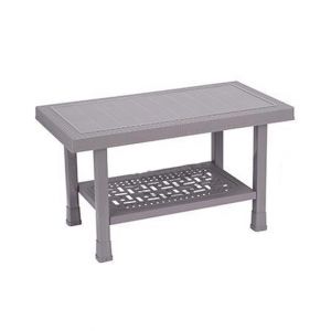 Boss Small Double Shelf Plastic Table (B-330-LGR)