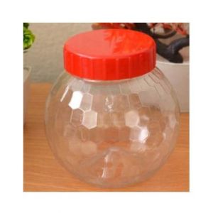 Baba Boota 62mm Transparent Diamond Design Plastic Jar