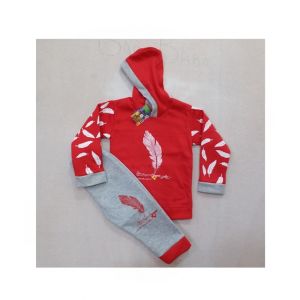 Baby2Kidz Garment Hoodie And Pajama 2 Pcs Set For Baba Boys Red