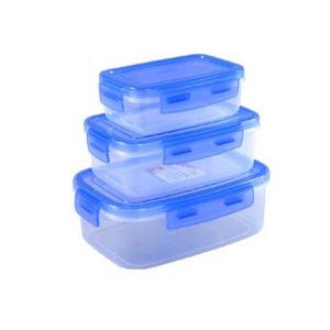 Easy Shop Locking Food Storage Box Blue - Pack Of 3