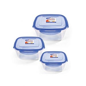 Easy Shop Locking Food Storage Box Blue - Pack Of 3 (1191)
