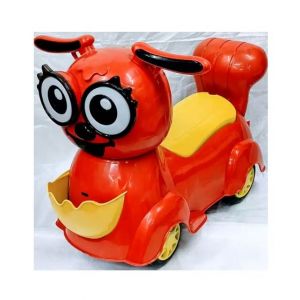 Easy Shop Cartoon Shape Light and Music Push and Pull Car Red
