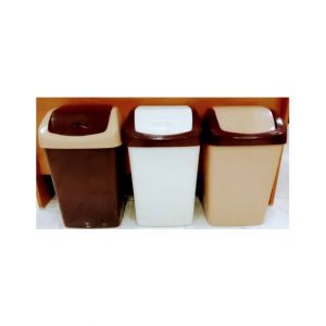 Easy Shop Brown Covered Plastic Recycle Garbage Dustbin - 10 Liter