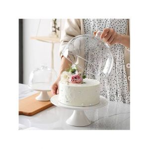Easy Shop Floral Ceramic Cake With Acryilc Cover
