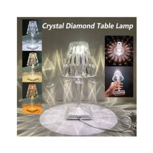 Easy Shop Diamond Table Lamp USB Rechargeable Acrylic