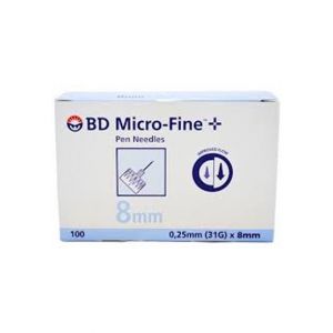BD Micro-Fine Pen Needles 8mm 100 Pcs