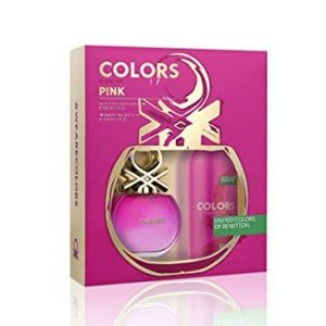 Benetton Colors Pink Eau De Toilette With Deodorant Spray For Women