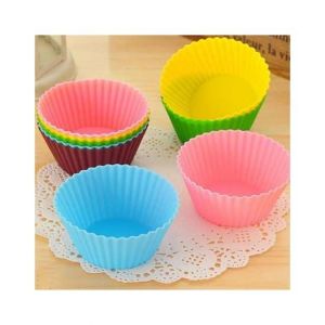 BI Traders Silicone Cup Cake Molds (Pack of 6)