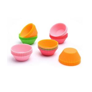 BI Traders Silicone Round Shape Cup Cake Molds Pack Of 6
