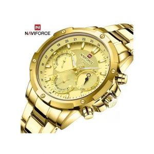 Naviforce Chronograph Edition Watch For Men Golden (NF-9196-7)