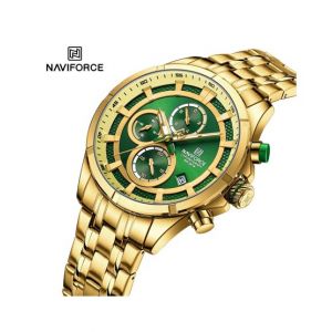 Naviforce ChronoQuest Edition Watch For Men Golden (NF-8046-4)