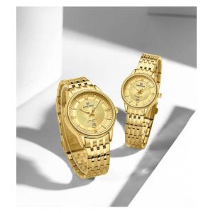 Naviforce Exclusive Date Edition Watch For Couples Gold (NF-8040C-5)