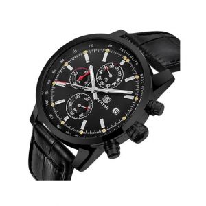 Benyar Chronograph Men's Leather Watch Black (BY-1098)