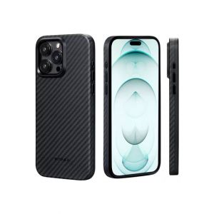 Pitaka Aramid Fiber MagEZ Case Pro For iPhone 15 Pro Max - Black/Grey Twill