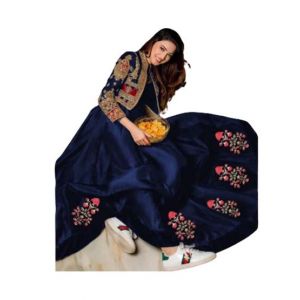 Azhari Traders Embroidery Maxi With Separate Koti 2Pcs-Blue