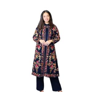 Azhari Traders Embroidered With Inner And Trouser Suit 3pcs -Blue