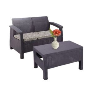 Boss Double Seater Sofa with Cushions And Table (BP-373)