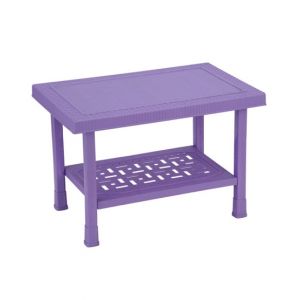 Boss Full Plastic Double Shelf Baby Rattan Table Purple (BP-328-PRP)