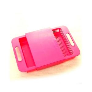 G-Mart 3 In 1 Sink Drain Basket With Cutting Board Pink