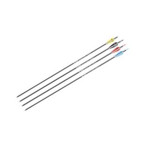 Silk Road Traders 5.2mm Recreational Carbon Fiber Fixed Inserted Tip Archery Arrows (MSTJ-70HS) - 29" Spine 700-Yellow &amp; White-24 Pcs