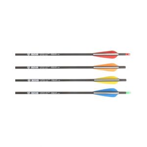 Silk Road Traders 6.2mm Pure Carbon Changeable Tip Hunting Archery Arrows (MSTJ-100S) - Spine 400 12 PCS-Black &amp; White-28 Inches