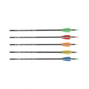 Silk Road Traders 4.2mm Pure Carbon Hardened Easy Cut Tip Shooting Archery Arrows (MSTJ-42BS) - Spine 600 12 PCS-Green &amp; White-28 Inches