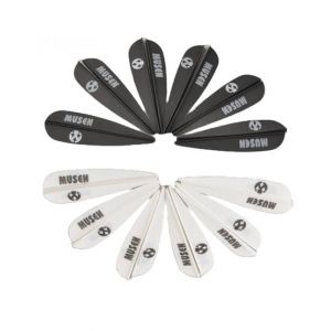 Silk Road Traders TPU Arrow Fletching Parabolic Vanes – Pack Of 48-Black &amp; White-2.5 Inches
