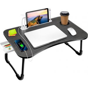 Rg Shop Foldable Wooden Laptop Table wIth Mobile Holder