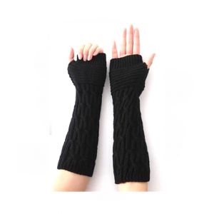 Cano Cristles Wool Fingerless Gloves Black