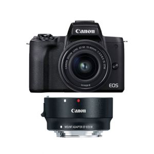 Canon EOS M50 Mark II With 15-45mm Lens & EOS M Mount Adapter