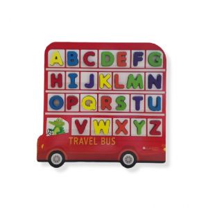 Shopeasy Wooden 3D Educational Alphabet Travel Bus 