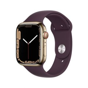 Apple Watch Series 7 45mm Gold Stainless Steel Case with Cherry Sport Band - GPS + Cellular