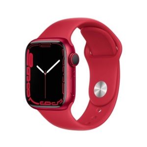 Apple iWatch Series 7 41mm Red Aluminum Case With Clover Sport Band - GPS