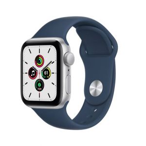 Apple iWatch SE 40mm Silver Aluminum Case with Abyss Blue Sport Band - GPS