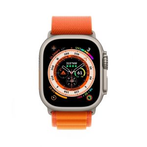 Apple Watch Ultra 49mm Titanium Case With Orange Alpine Loop Band - GPS