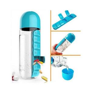 Hakimi Steel 2 in 1 Weekly Pill Organizer With Water Bottle
