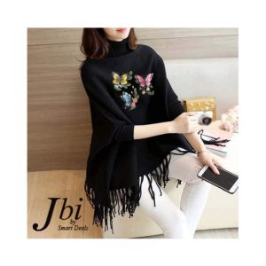 Charming Closet Butterfly Printed Top For Women Black