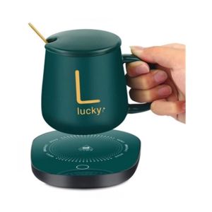 Charming Closet Electric Coffee Mug Warmer With Spoon