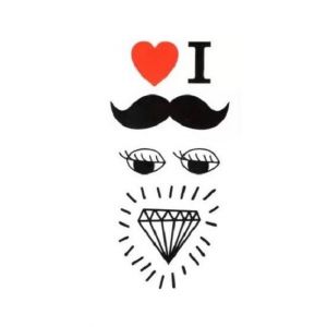 Ferozi Traders I Love Mustache Body Tattoo Sticker