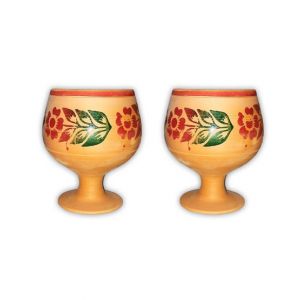 Clay Potter Clay Cup Goblet Style 2 Pcs Set