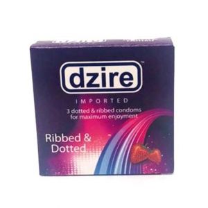 Dzire Ribbed Dotted Condom Pack of 3