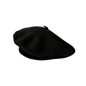 King Hat & Caps Soft Woolen Beret Unisex Cap Black